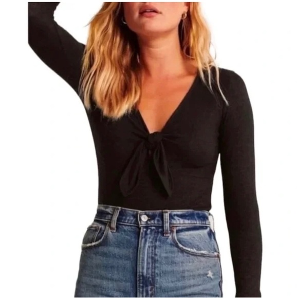 Abercrombie  Women's Tie-Front Bodysuit - Picture 1 of 5
